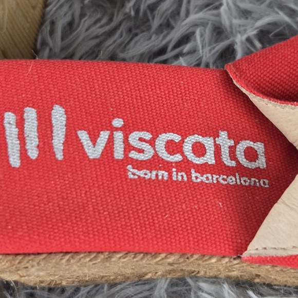 Viscata Barcelona Womens EU 40 US 9-9.5 Red Slip On Espadrilla 3" Wedges Sandals - Picture 9 of 10